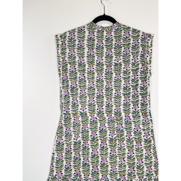 Perry Walker Womens Dress Green Floral Mini Cap Sleeve A Line Boho 1 US Small - Picture 8 of 11